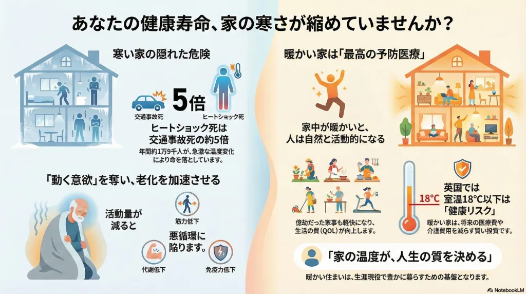 柚子湯より大切なこと!寒い家で失う健康寿命と活動量の話